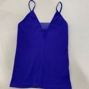 Blue Mesh Panel Free People “Come Around” Tank Top